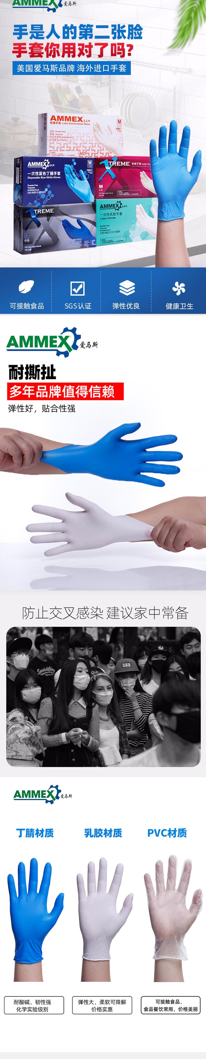 愛(ài)馬斯GWSG耐磨耐油耐酸堿一次性丁腈手套圖片