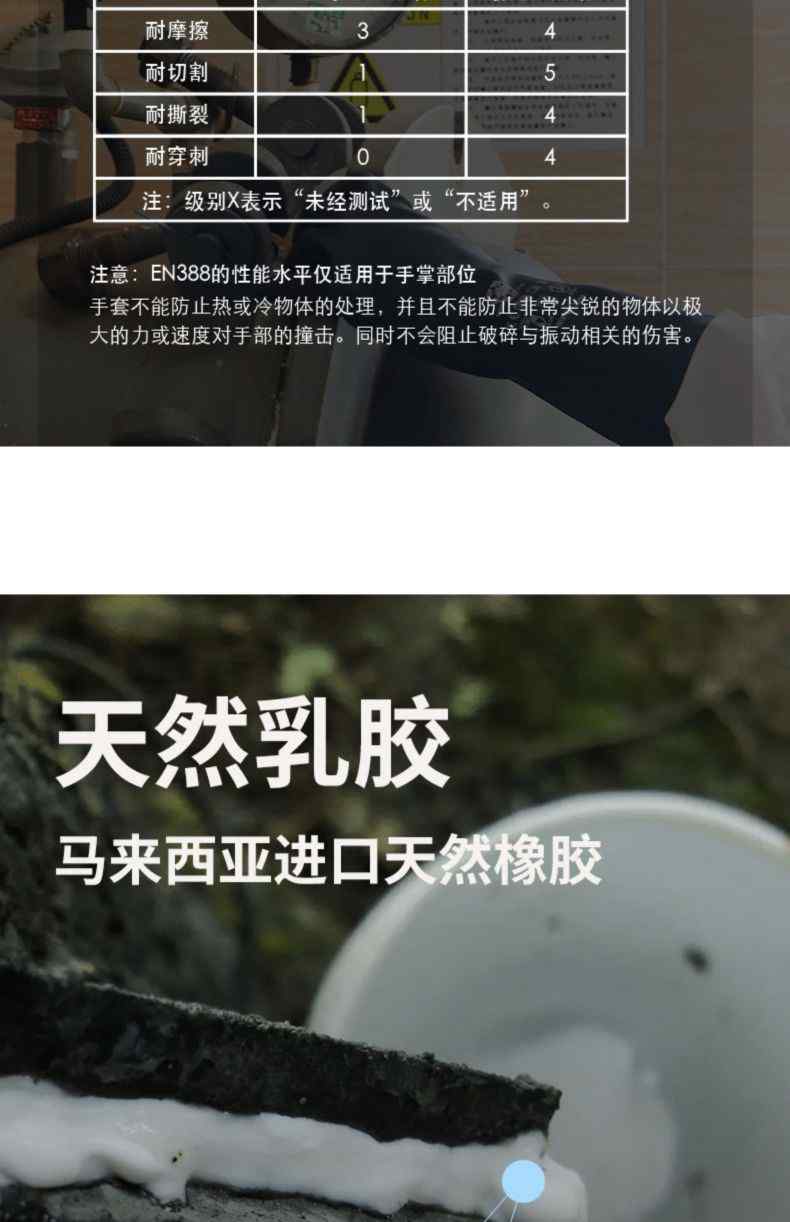 雪蓮20131BL黑色天然乳膠絨里鉆石紋工業防化手套4.jpg