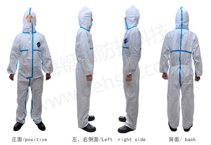 杜邦Tyvek1422A醫(yī)用防護服穿戴后效果圖